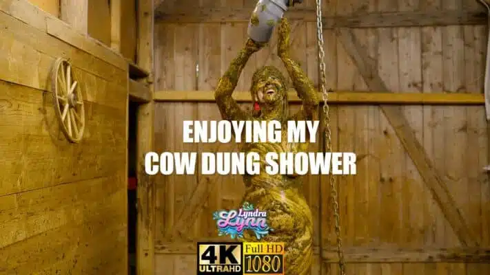 Enjoying my cow dung shower Trailer